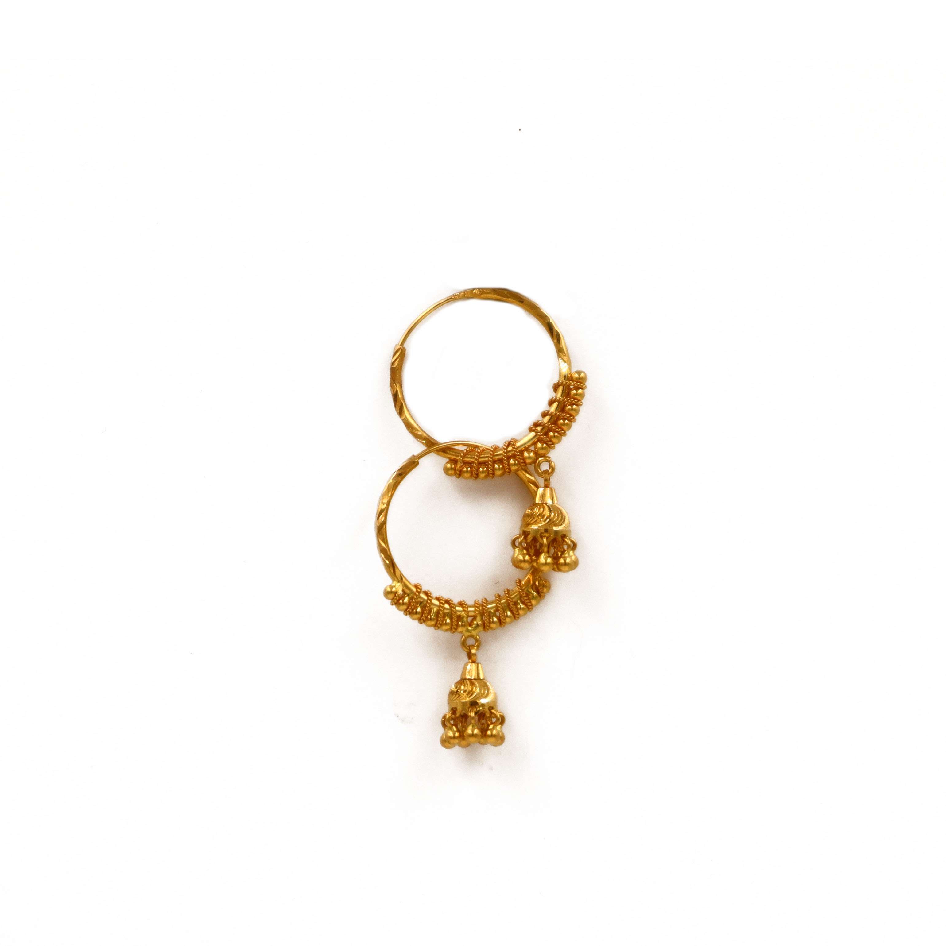 Buy Real Gold Design One Gram Gold Ring Type Bali Earrings for Women
